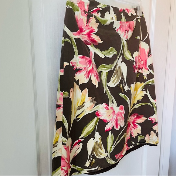 🌸3 for $20 TALBOTS Floral Canvas Skirt Size M Summer Vacation Skirt - Picture 6 of 7